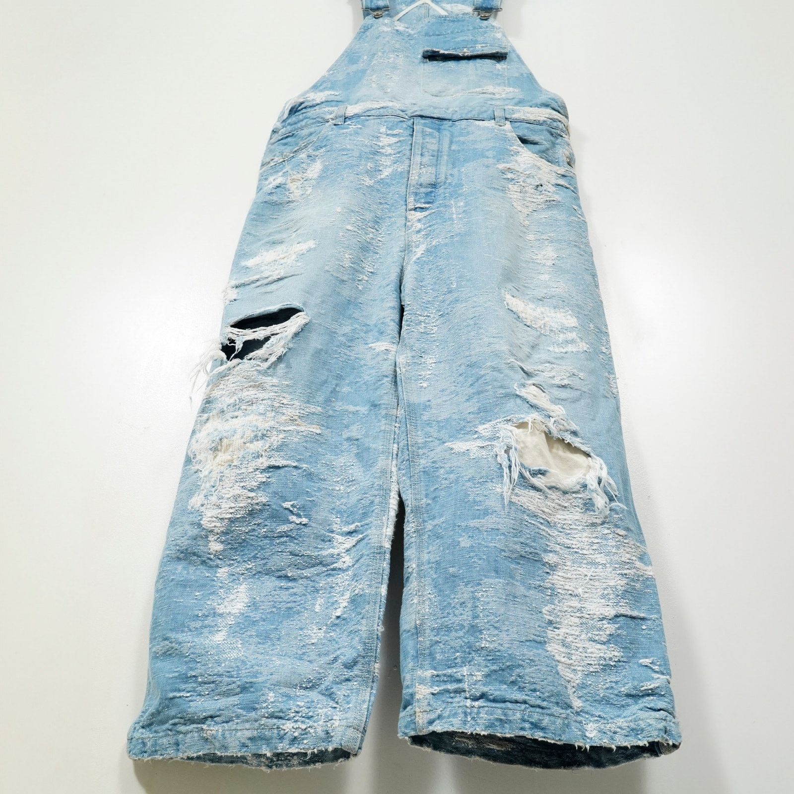 TAAKK TAAKK Distressed Denim Overalls Japan Designer Wide Leg Size US 35 - 3 Thumbnail