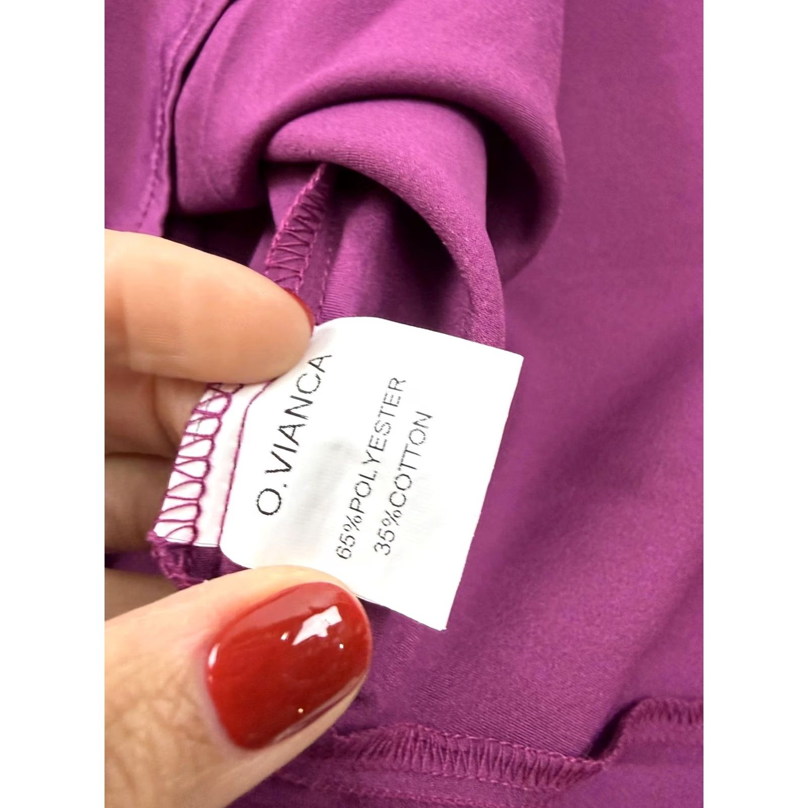 Vintage O.VIANCA Romper Womens Medium Purple Satin Long Sleeve Ruffle Belted V Neck Size M / US 6-8 / IT 42-44 - 6 Thumbnail