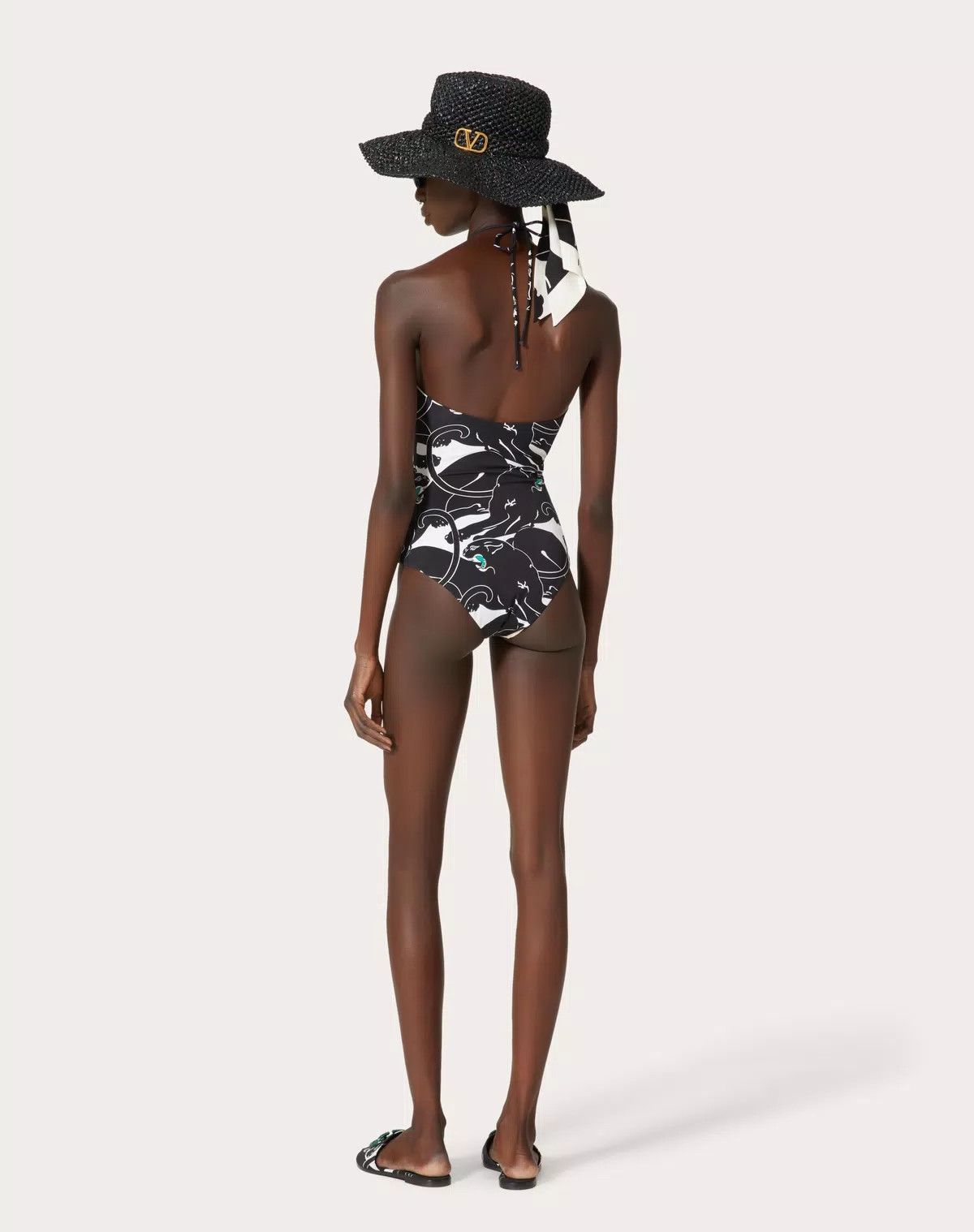 Valentino o1s1wg110625 Panther Lycra Swimsuit in Black Size XL / US 12-14 / IT 48-50 - 5 Thumbnail