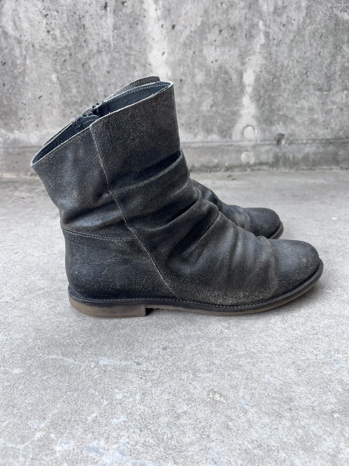 Japanese Brand Faded Ruched Leather A.S.98 Guidi Style Boots Size US 8 / IT 38 - 1 Thumbnail