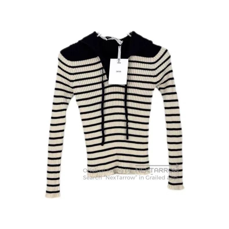 Dior Dior Dark blue and white striped navy collar sweater Size XS / US 0-2 / IT 36-38 - 1 Thumbnail