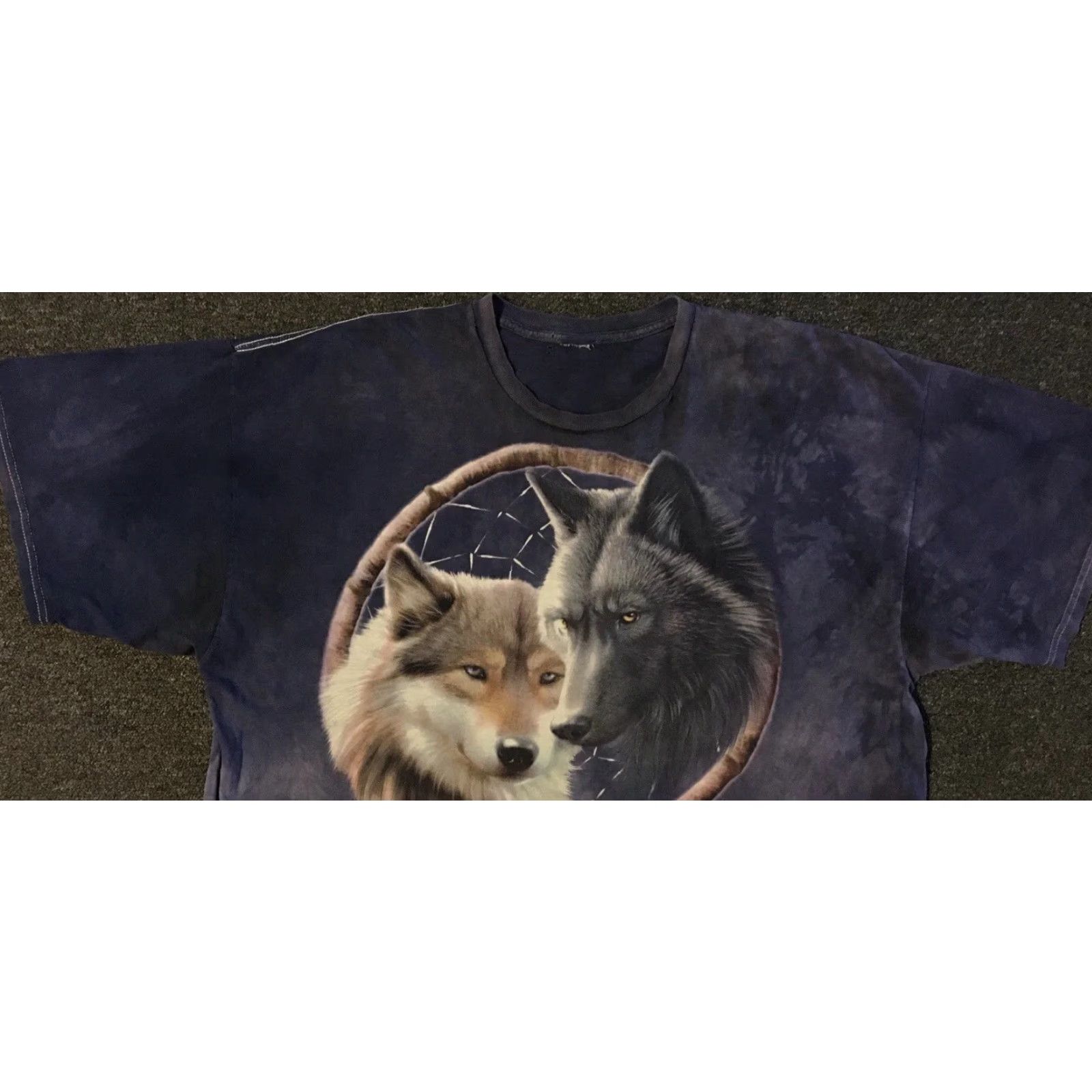 Vintage Vtg The Mountain Faded Wolf Tie Dye Shirt XXL Animal Nature Grunge Native 90s Size US XXL / EU 58 / 5 - 4 Thumbnail