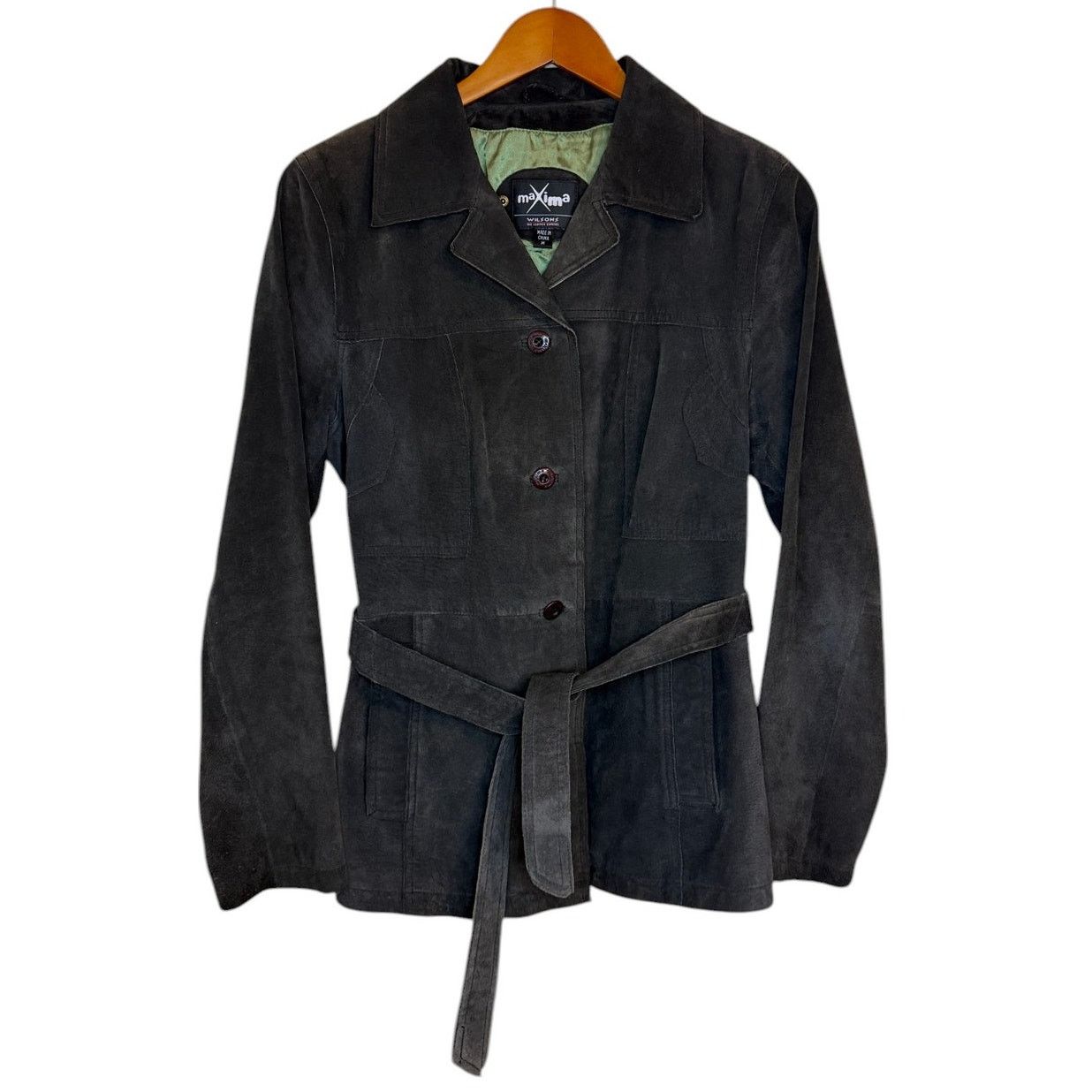 Wilsons Leather Vintage Wilsons Maxima Leather Coat Women Medium Green Suede Size M / US 6-8 / IT 42-44 - 1 Thumbnail
