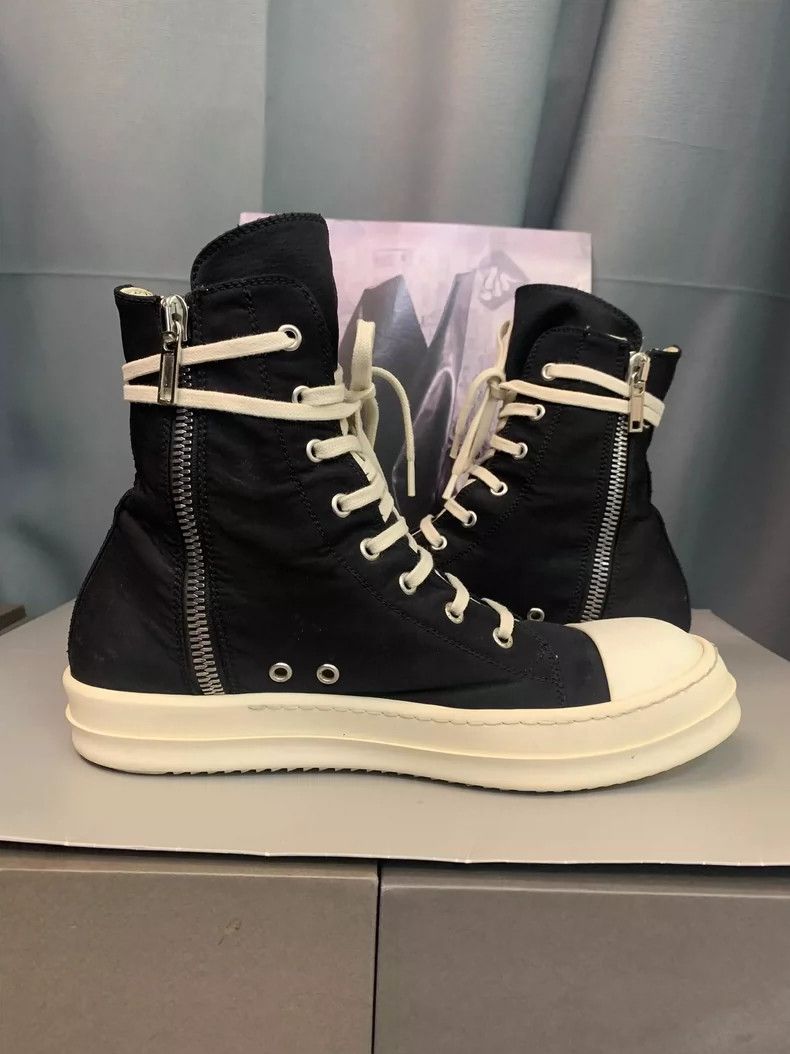 Rick Owens Rick Owens Satin High Top Black and White Sneakers Size US 8 / EU 41 - 4 Thumbnail