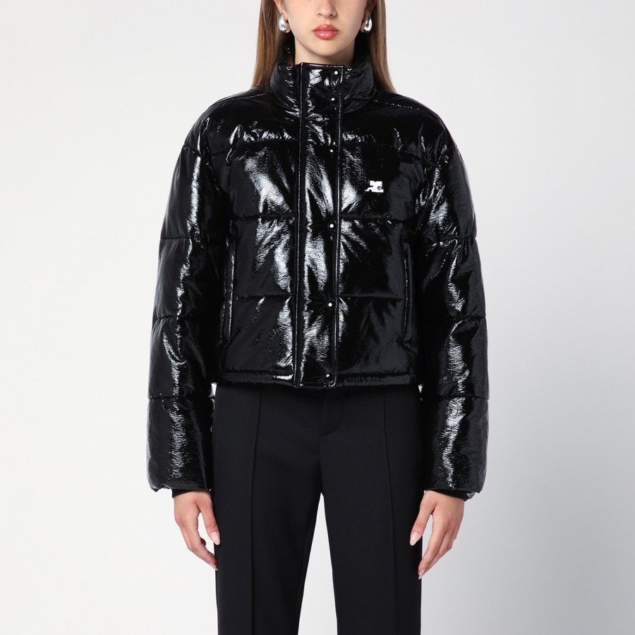 Courreges o1d2blof0824 Shiny Down Jacket in Black Size S / US 4 / IT 40 - 1 Thumbnail