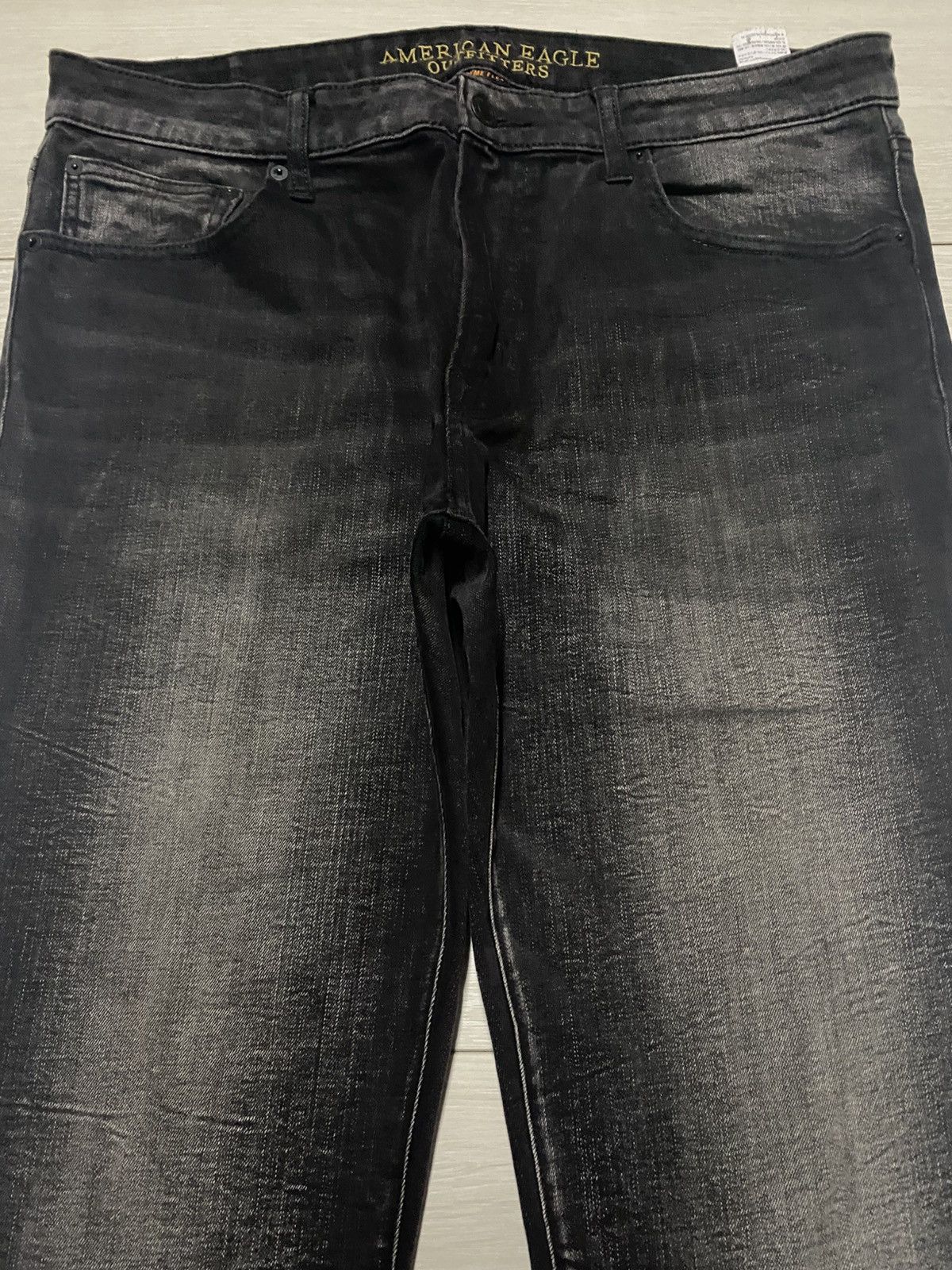 American Eagle Outfitters Vintage American Eagle Outfitter Black Denim Tears Slim Jean Size US 36 / EU 52 - 3 Thumbnail