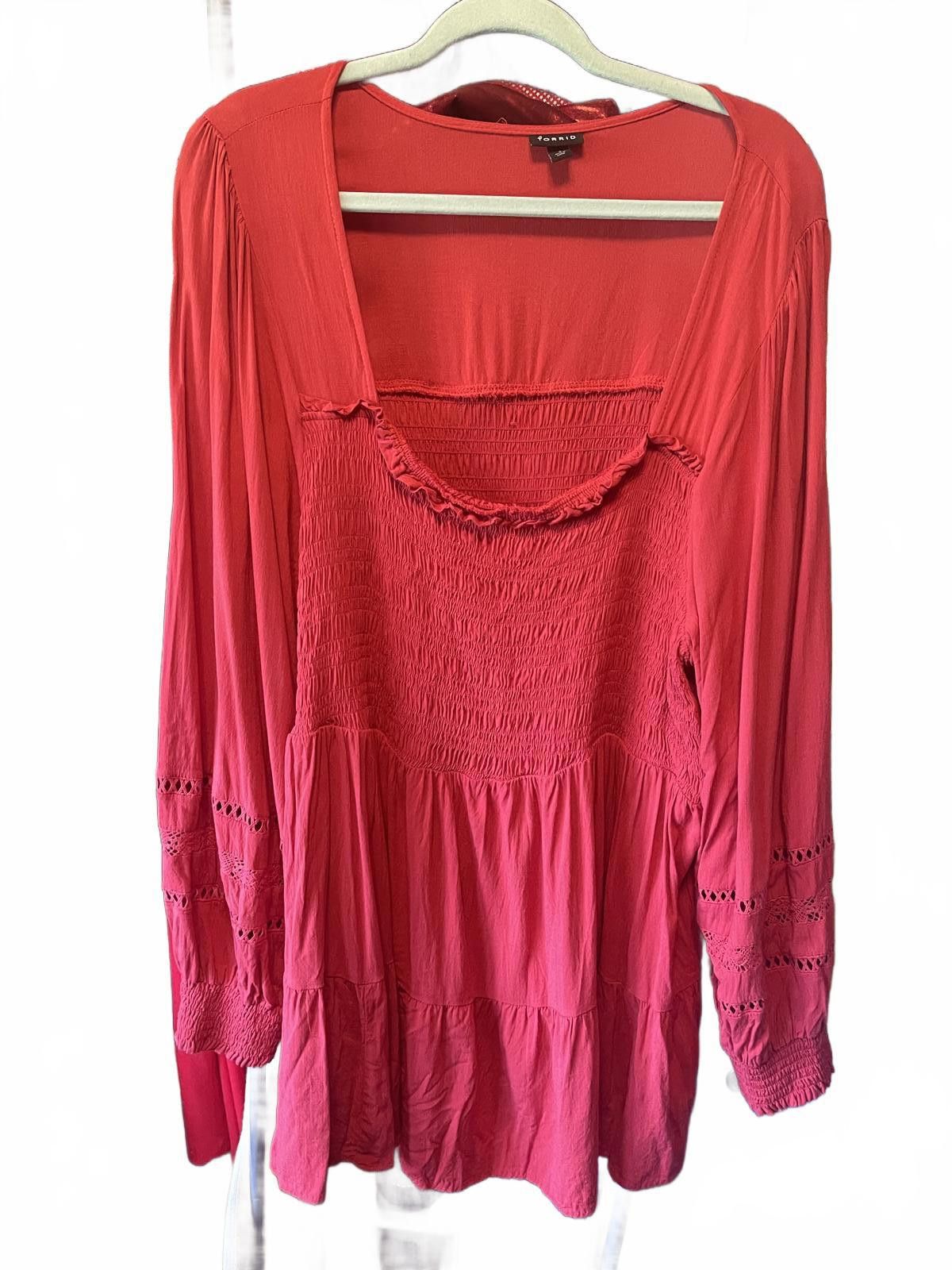 Designer Torrid peasant top Size 4XL / US 24-26 - 1 Thumbnail