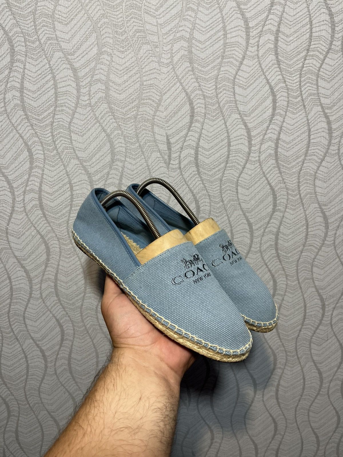Coach COACH Logo Blue Canvas Espadrille Slip On Sandals Shoes US8 Size US 8 / IT 38 - 4 Thumbnail