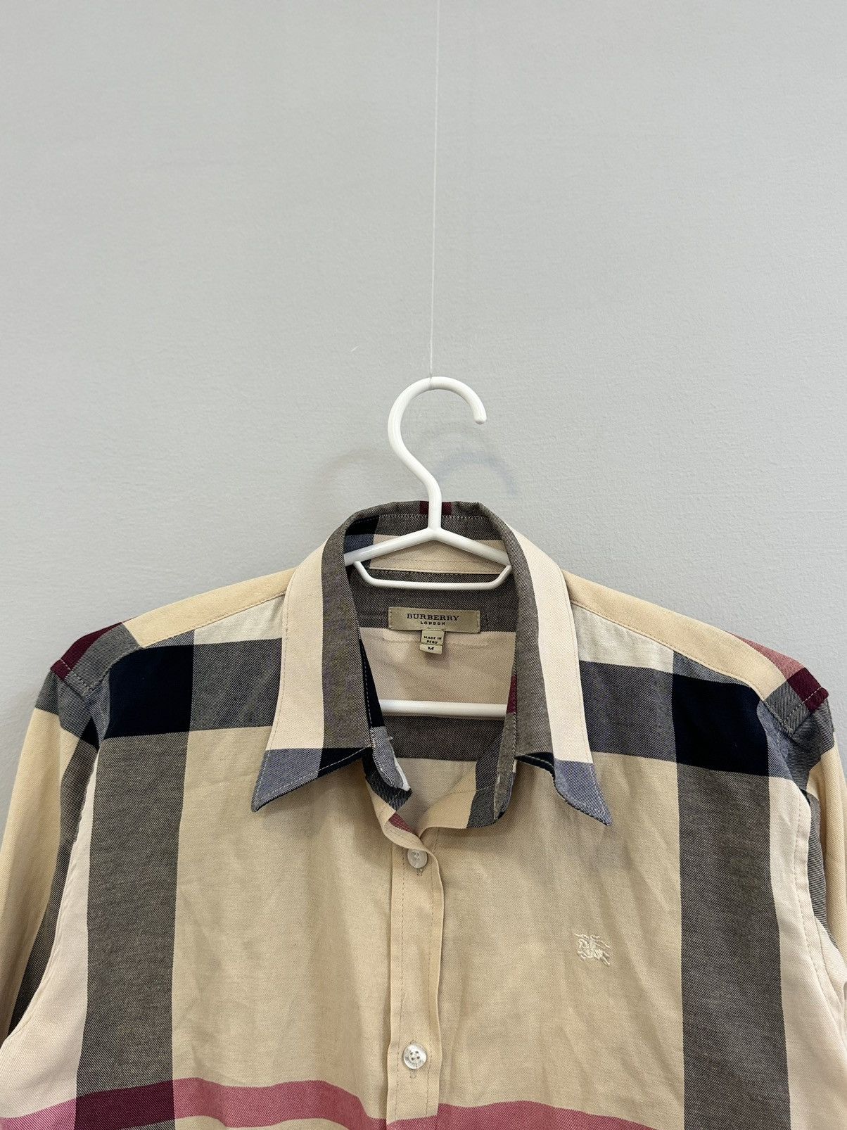 Burberry × Vintage Burberry Nova Check Beige Shirt Size M / US 6-8 / IT 42-44 - 2 Thumbnail