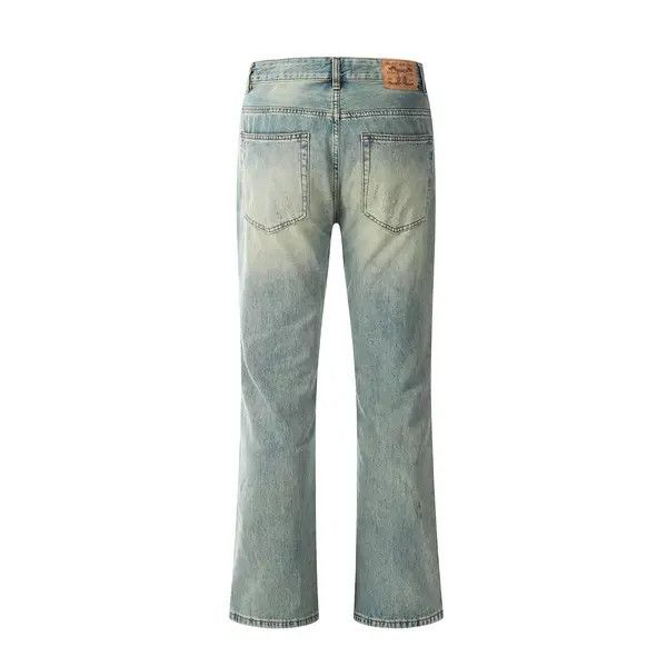 VIBE Wide-leg washed straight whisker ripped cargo flared jeans Size US 32 / EU 48 - 2 Thumbnail