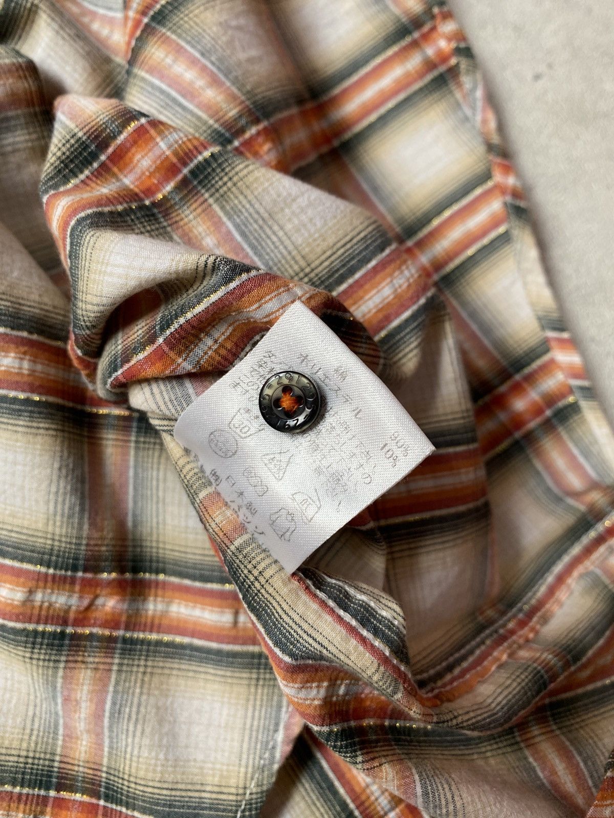291295=Homme 291295 HOMME Plaid Shirt Button Size US M / EU 48-50 / 2 - 11 Thumbnail