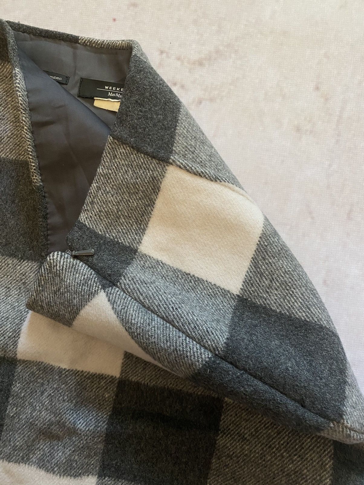Max Mara Max Mara x Weekend Luxury Wool Checkered Midi Skirt Y2k Rare Size 32" / US 10 / IT 46 - 4 Thumbnail