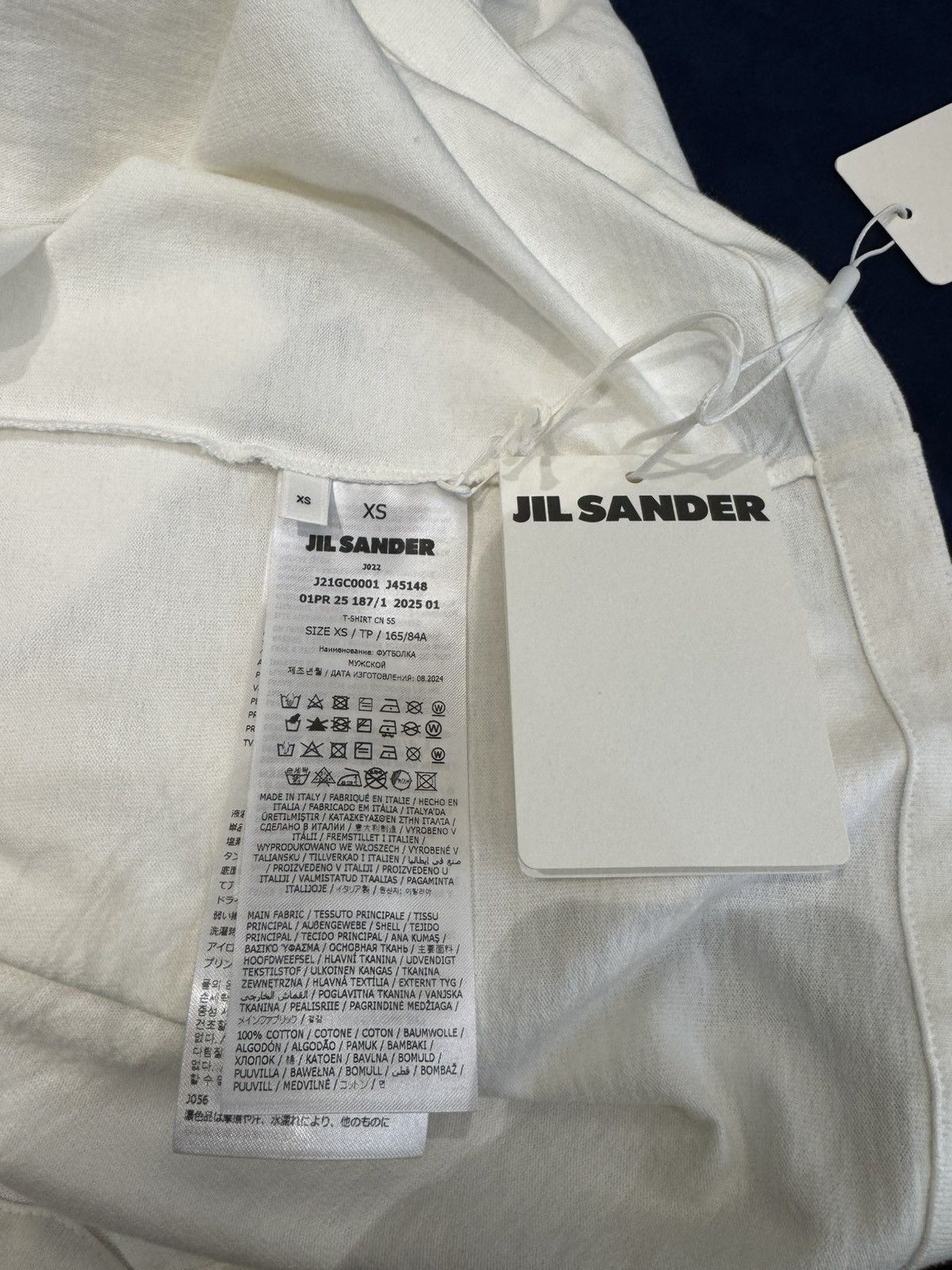 Jil Sander NWT Contrast Logo Oversized Crew Neck T-Shirt - WHITE, XS Size US XS / EU 42 / 0 - 5 Thumbnail