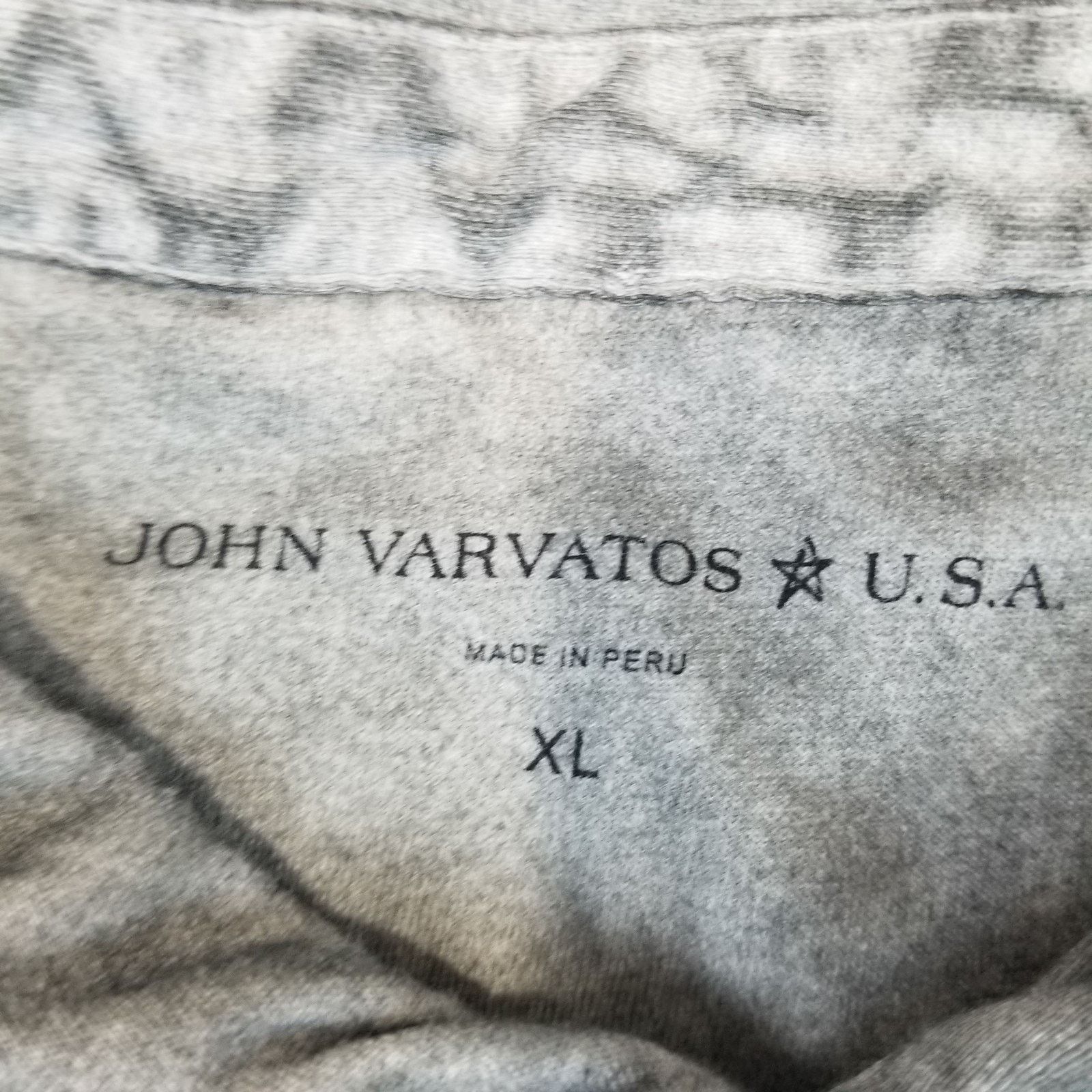 John Varvatos John Varvatos Polo Shirt Mens XL Gray Distressed Button Size US XL / EU 56 / 4 - 4 Thumbnail