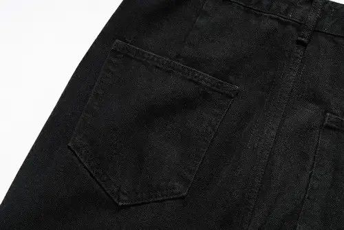 Jean Chunky Black Stacked Denim Jeans Size US 32 / EU 48 - 8 Thumbnail
