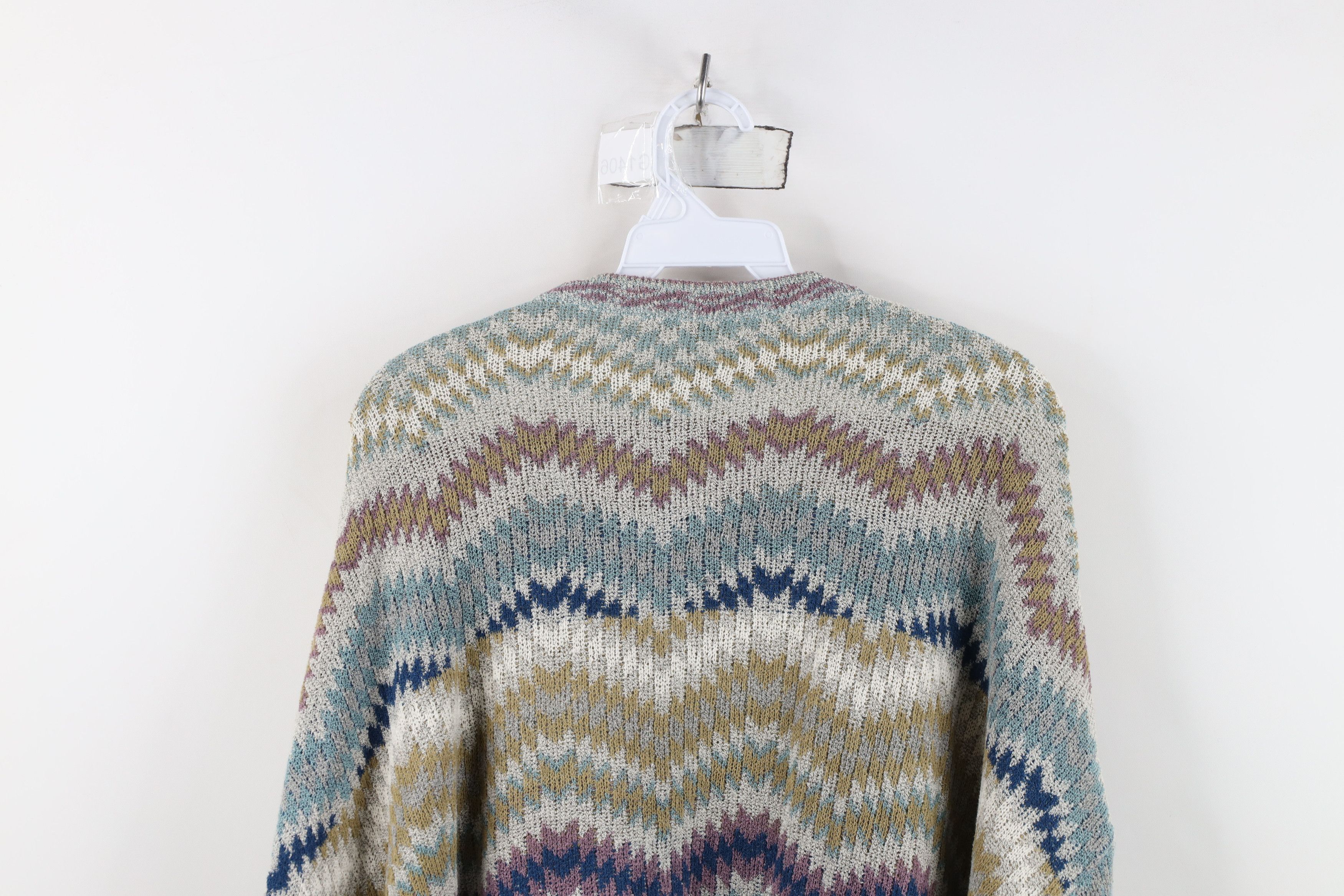 Vintage Vintage 90s Coogi Style Rainbow Linen Blend Knit Sweater Size US XXL / EU 58 / 5 - 10 Thumbnail