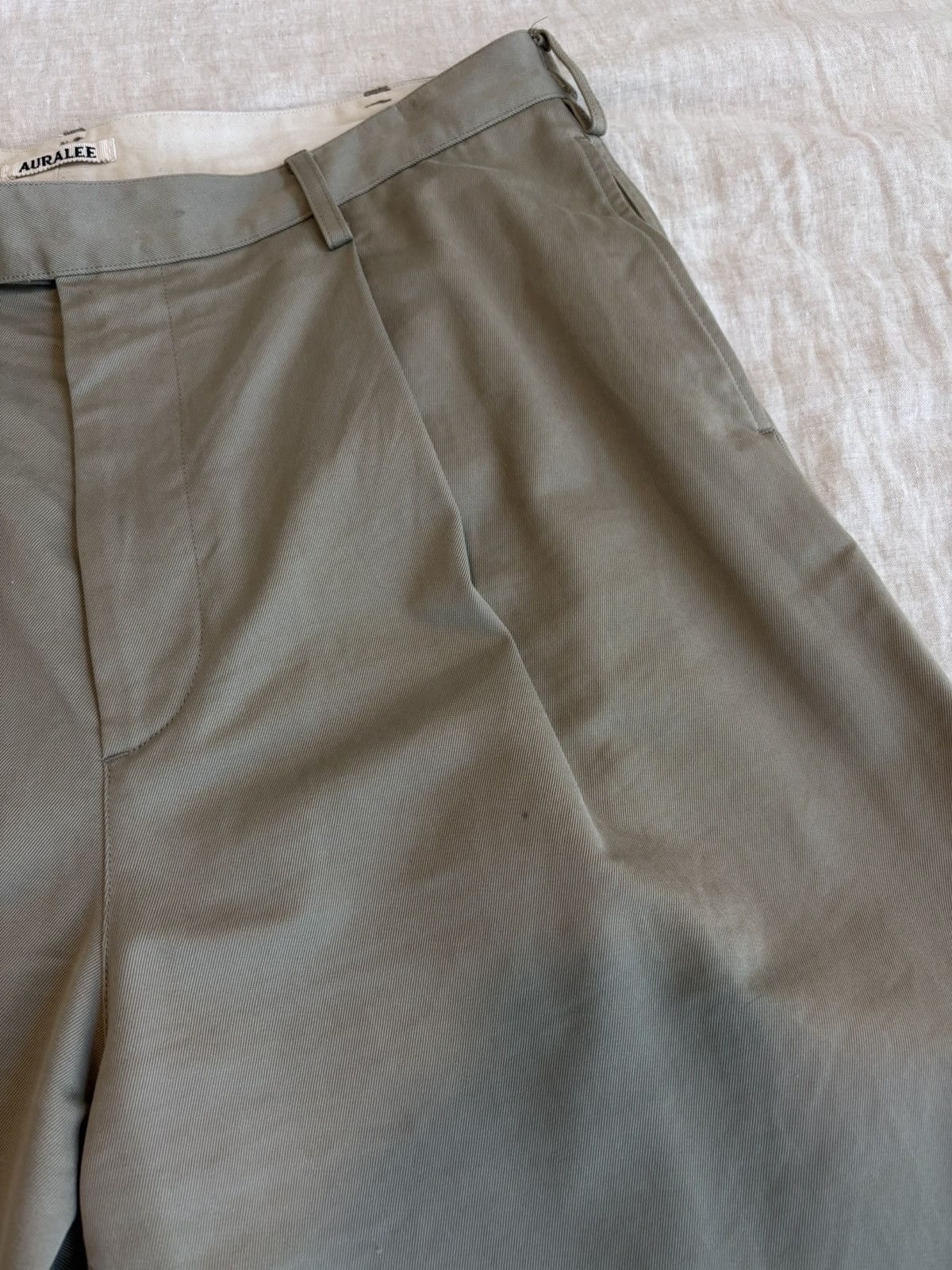 Auralee SS25 Sz 6 Washed Chino One Tuck Pants