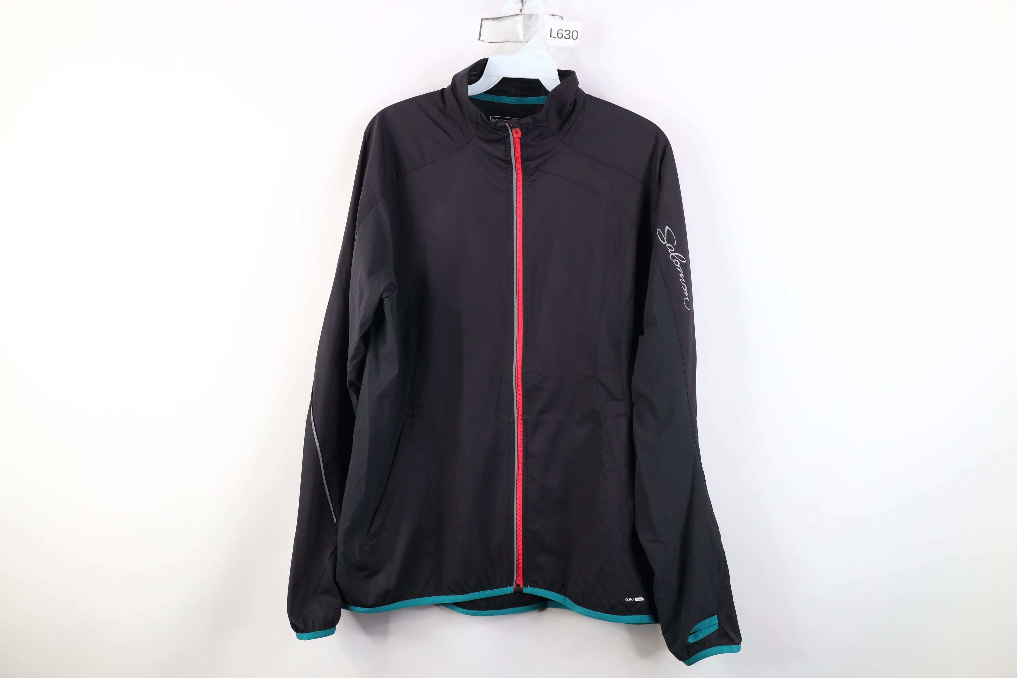 Salomon Salomon ClimaWind Full Zip Running Hiking Jacket Black Size L / US 10 / IT 46 - 1 Thumbnail