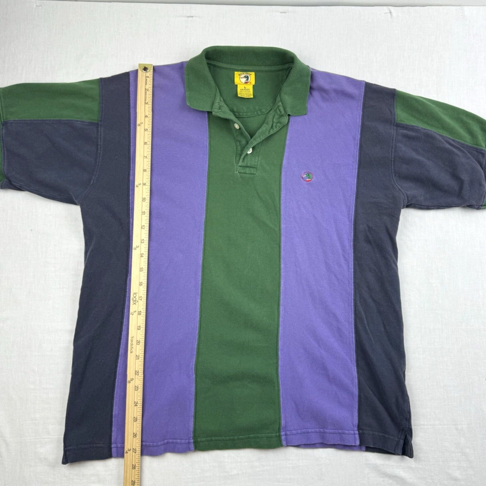 Vintage VINTAGE Duck Head Polo Shirt Mens L Purple Striped 90s Preppy Collar Short Sleeve Size US L / EU 52-54 / 3 - 4 Thumbnail