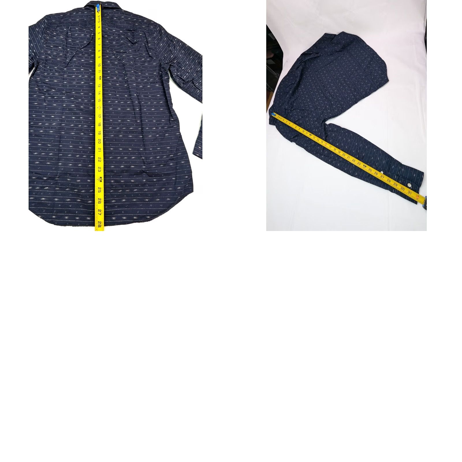 J.Crew J. Crew Button-Up Shirt Geometric Navy Blue Gray Long Sleeve Men’s Small Cotton Woven Shirt - 38 Chest — Regular Fit Size US S / EU 44-46 / 1 - 8 Thumbnail