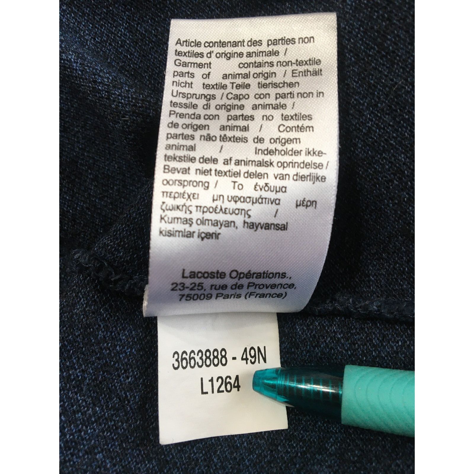 Lacoste Lacoste Classic Fit FR 8 US 3XL Black & Blue Heather Polo Size US XXL / EU 58 / 5 - 6 Thumbnail