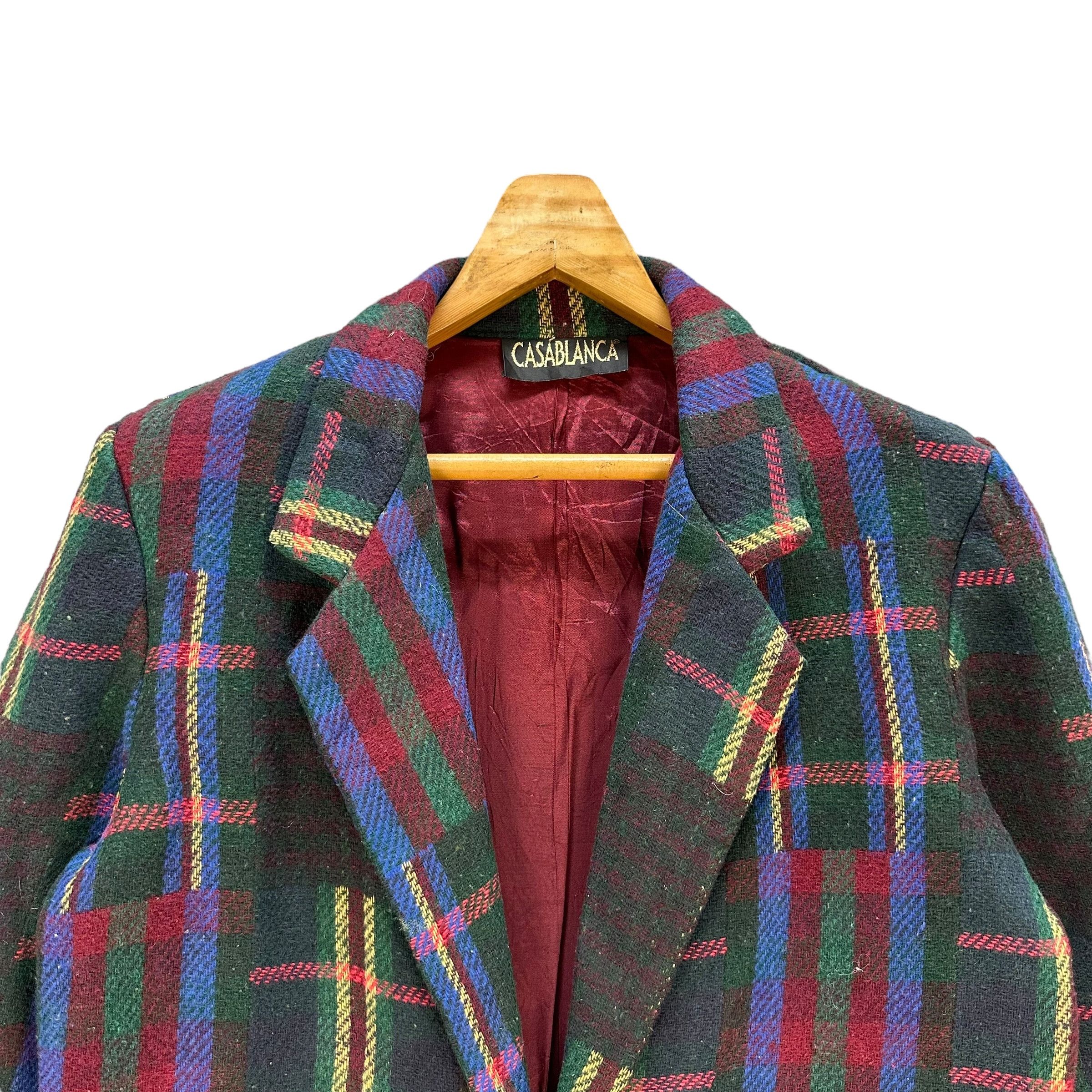 Casablanca Vintage CASABLANCA Single Button Checked Blazer #A74-1798 Size L / US 10 / IT 46 - 2 Thumbnail