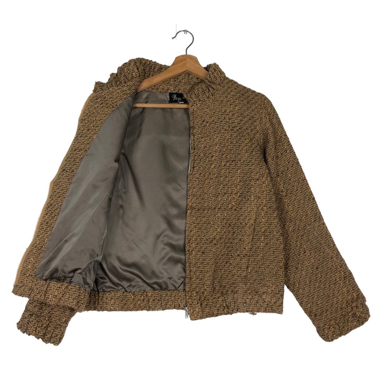 Japanese Brand 🔥Vtg Herringbone Wool Bomber Jacket Faye Issey Miyake Size US S / EU 44-46 / 1 - 9 Thumbnail