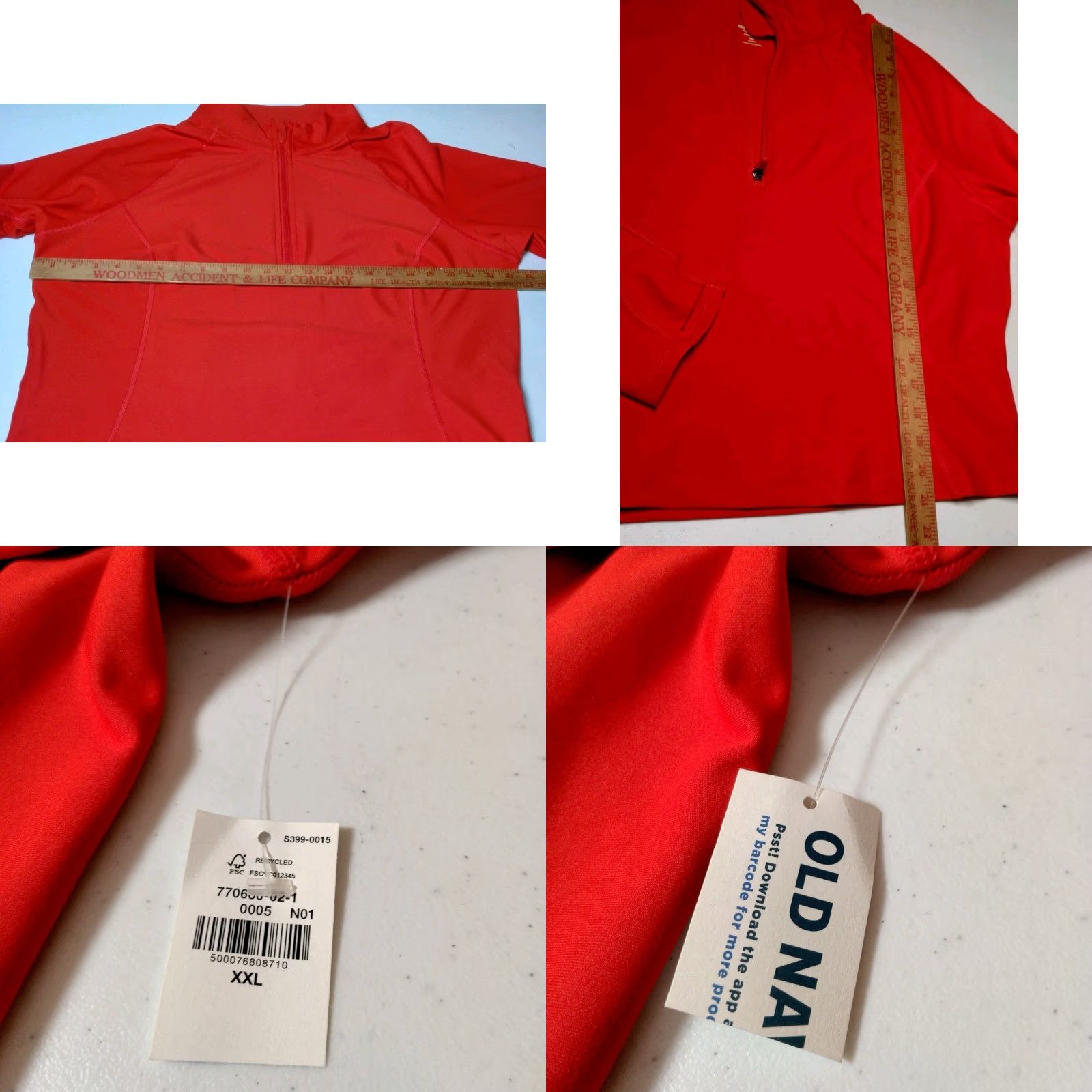 Old Navy Old Navy Active Powersoft Go Dry Shirt XXL Pullover 1/4 Zip Stretch Orange New Size XXL / US 16-18 / IT 52-54 - 8 Thumbnail