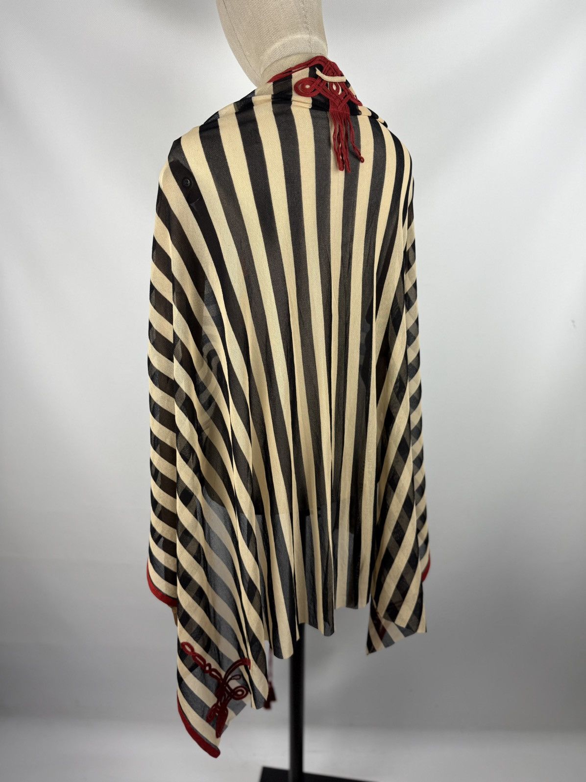 Jean Paul Gaultier Jean Paul Gaultier Soleil VTG Mesh Striped Cape Tunic Blouse Size M / US 6-8 / IT 42-44 - 9 Thumbnail