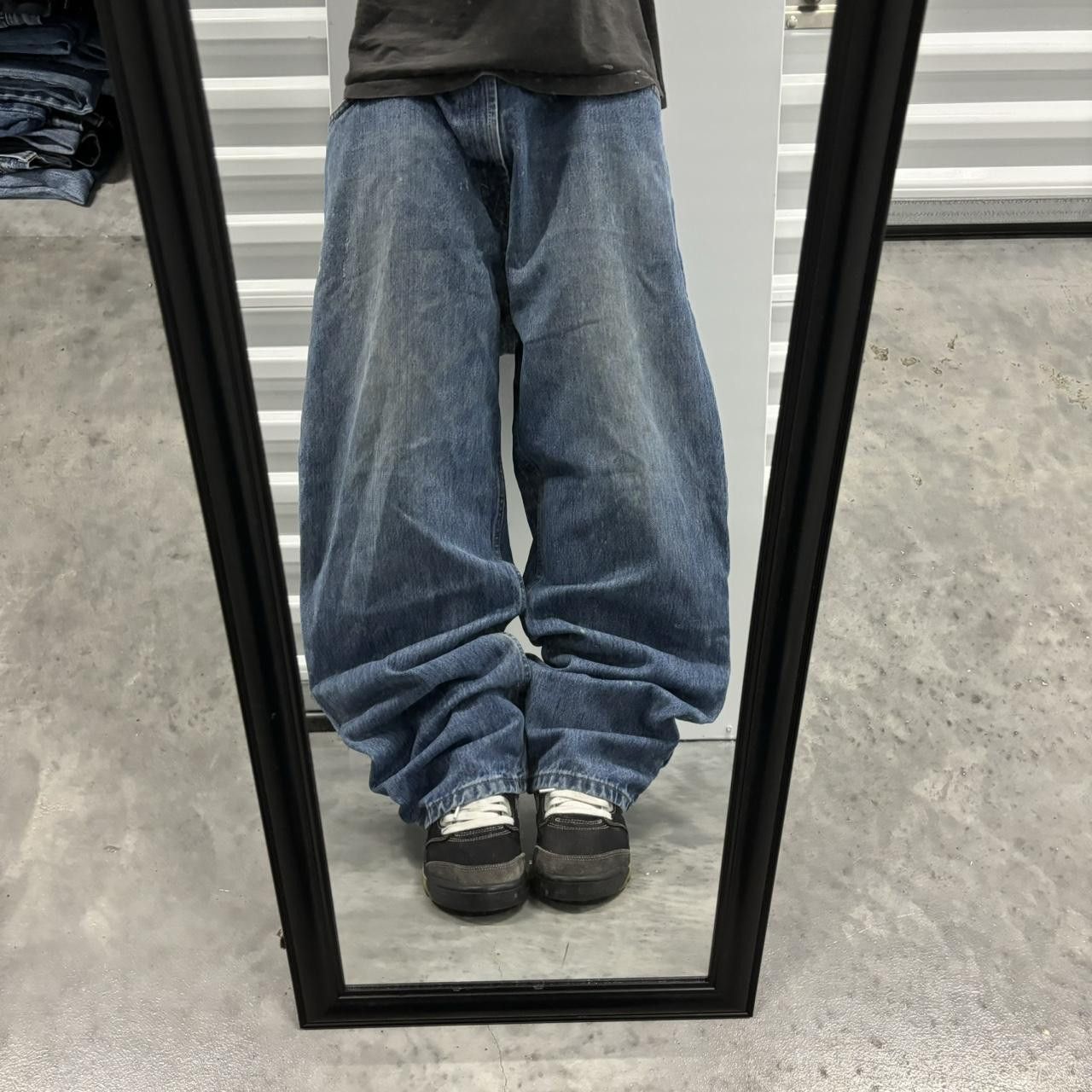 Japanese Brand × Vintage Crazy Vintage Y2K/2000s Baggy Medium Wash Skater Denim Jeans! Size US 42 / EU 58 - 1 Thumbnail