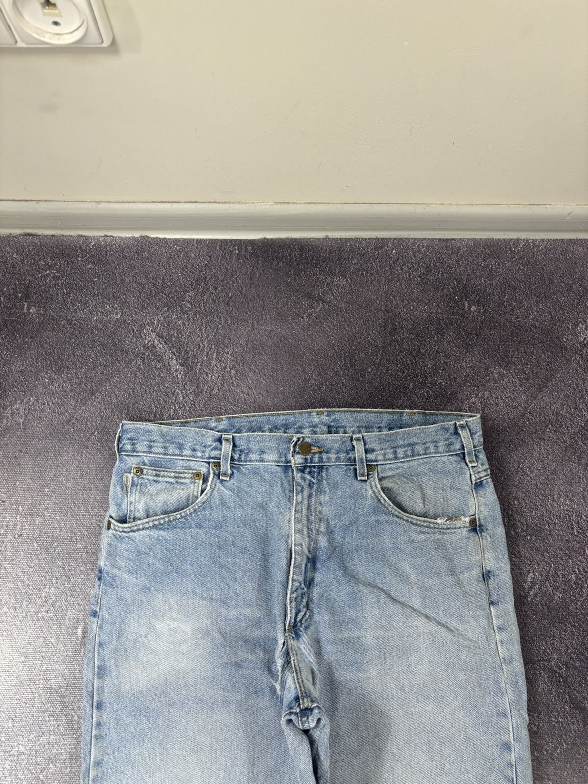 Carhartt Vintage Carhartt Relaxed Fit Faded Light Blue Denim Jeans Size US 36 / EU 52 - 13 Thumbnail