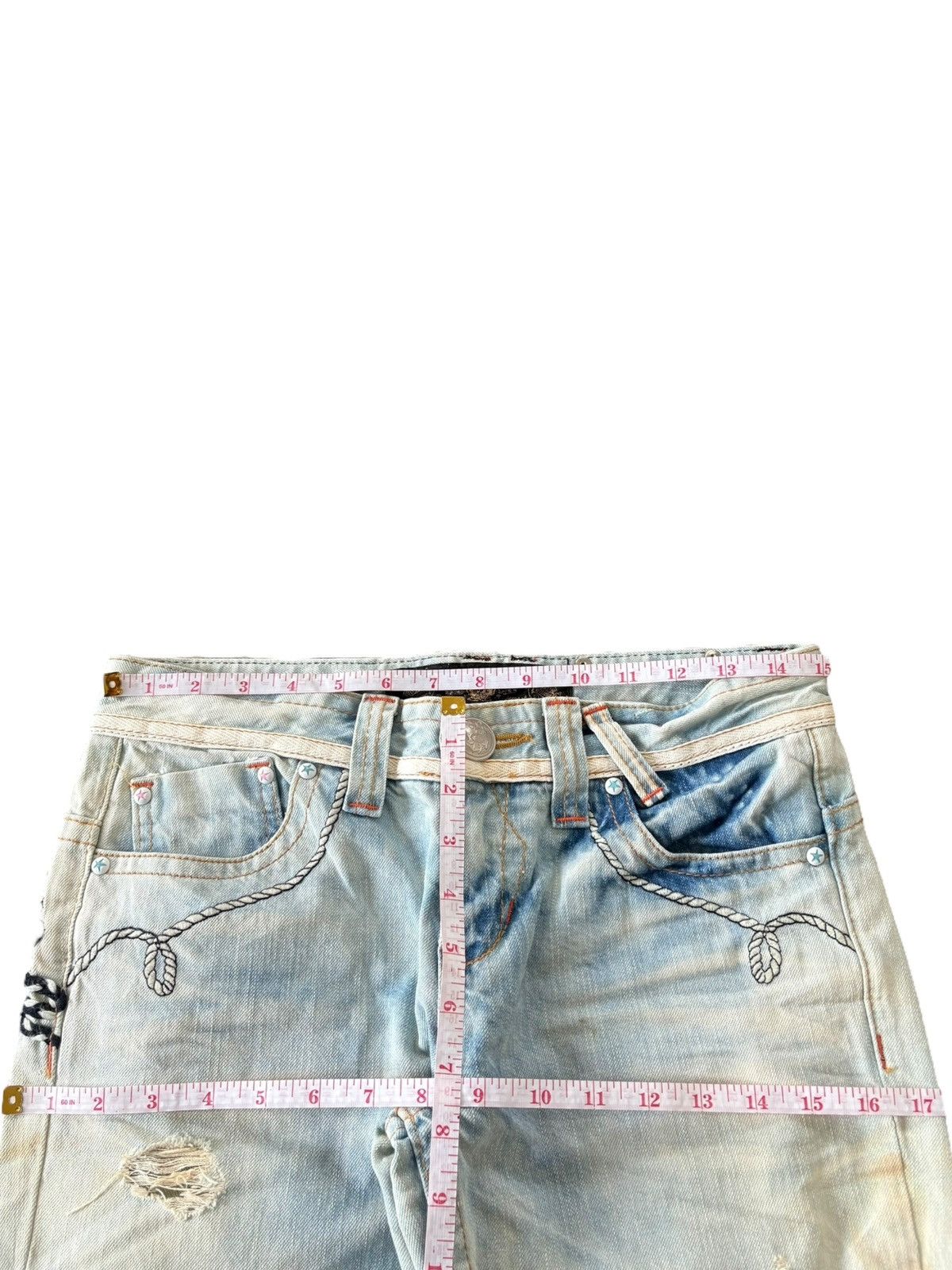 Hysteric Glamour Vintage Red Pepper Bleached Distressed Loose Jeans Size 30" / US 8 / IT 44 - 10 Thumbnail