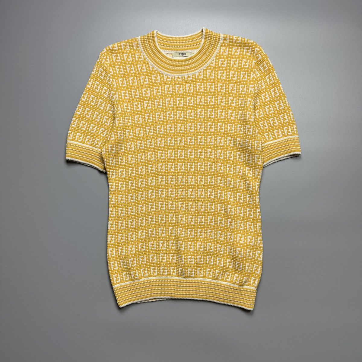 Fendi Fendi - FF Motif Knitted Yellow Blouse Size XS / US 0-2 / IT 36-38 - 1 Thumbnail