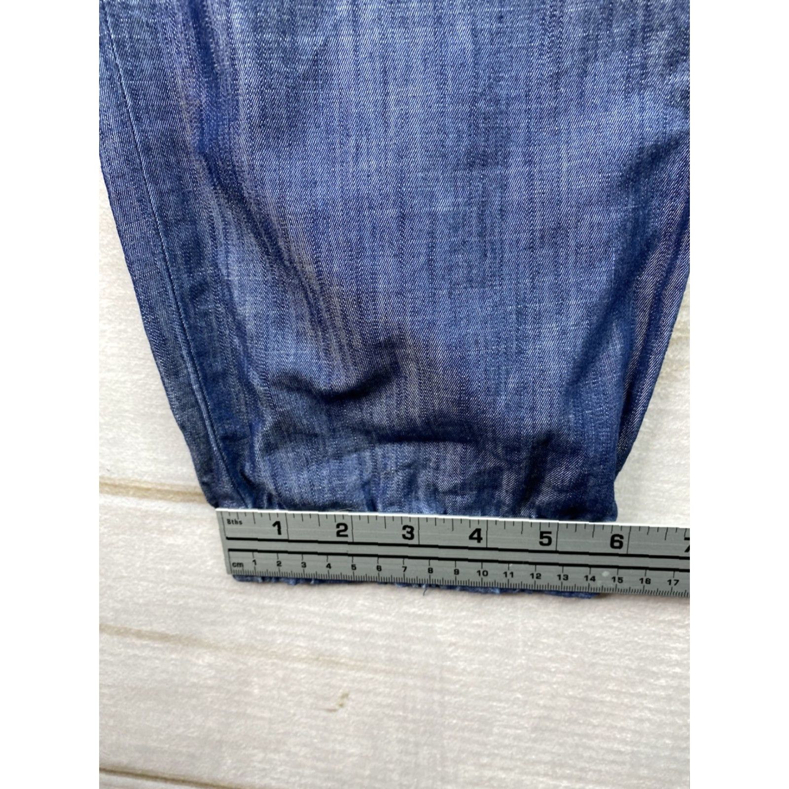 Tommy Hilfiger Tommy Hilfiger Womens Cargo Pants M Dark Wash Chambray Denim Jogger Drawstring Size 32" / US 10 / IT 46 - 7 Thumbnail