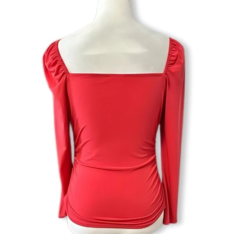 Other Abound Top Full Sleeve Stretchable Ruched Details Red M NWOT Size M / US 6-8 / IT 42-44 - 5 Thumbnail