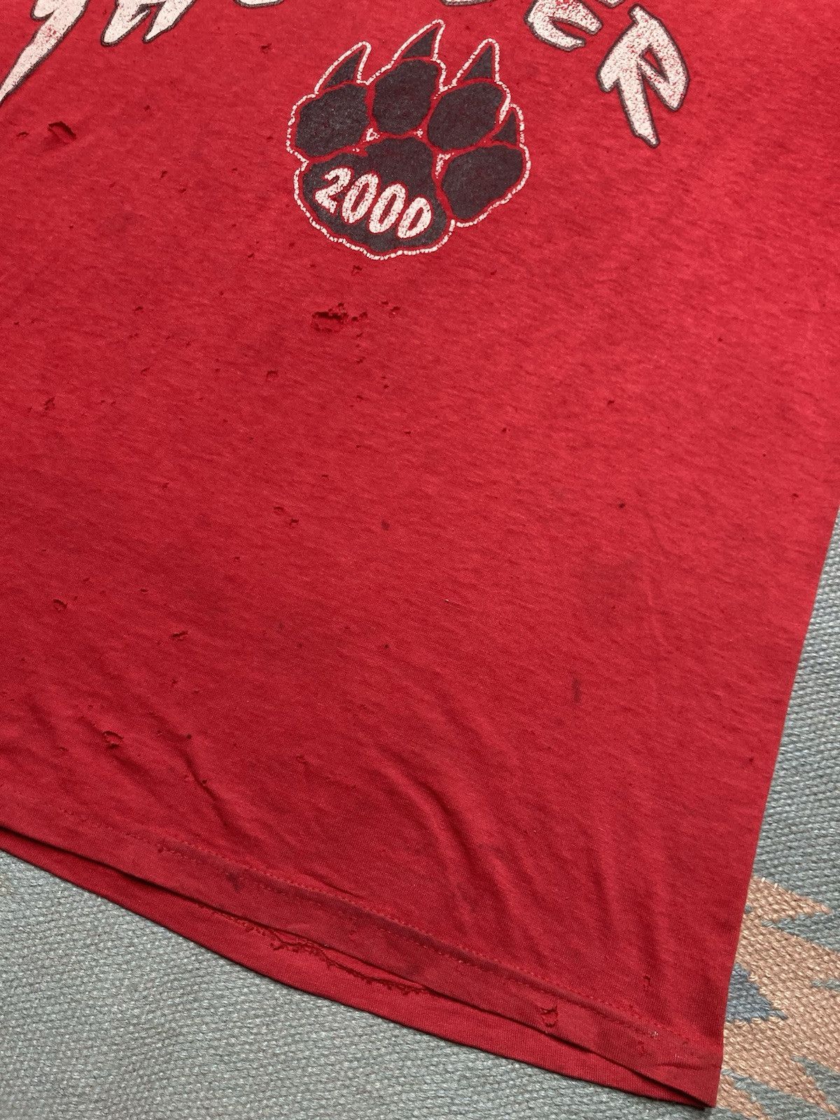 Fruit Of The Loom × Vintage t shirt Red Thunder michigan faded distressed paper thin XL Size US XL / EU 56 / 4 - 4 Thumbnail