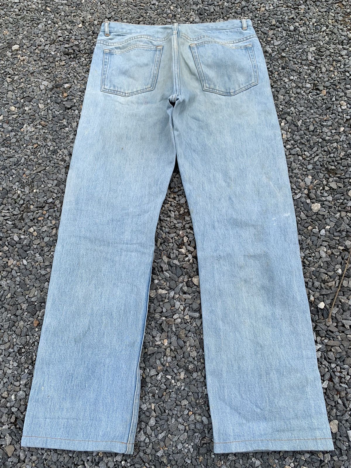 A.P.C. APC SELVEDGE BUTTON FLY LIGHT BLUE JAPANESE DISTRESSED DENIM Size US 30 / EU 46 - 4 Thumbnail