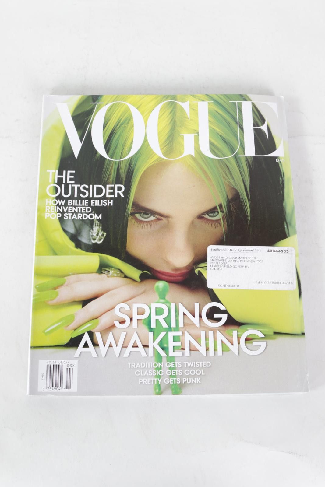 Vogue 2020's Vogue March Billie Eilish Magazine Size ONE SIZE - 1 Thumbnail