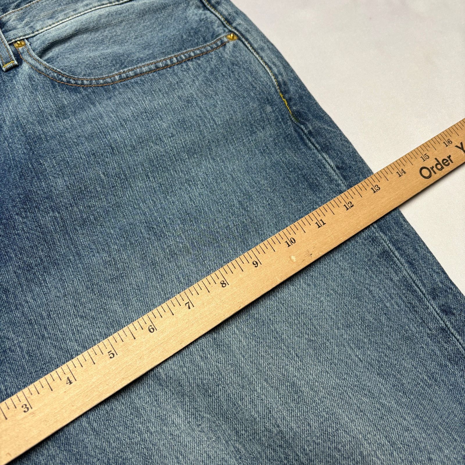 Sid Mashburn $185 Sid Mashburn Light Wash Denim 40x32 Slim Straight Jeans Size US 40 / EU 56 - 8 Thumbnail