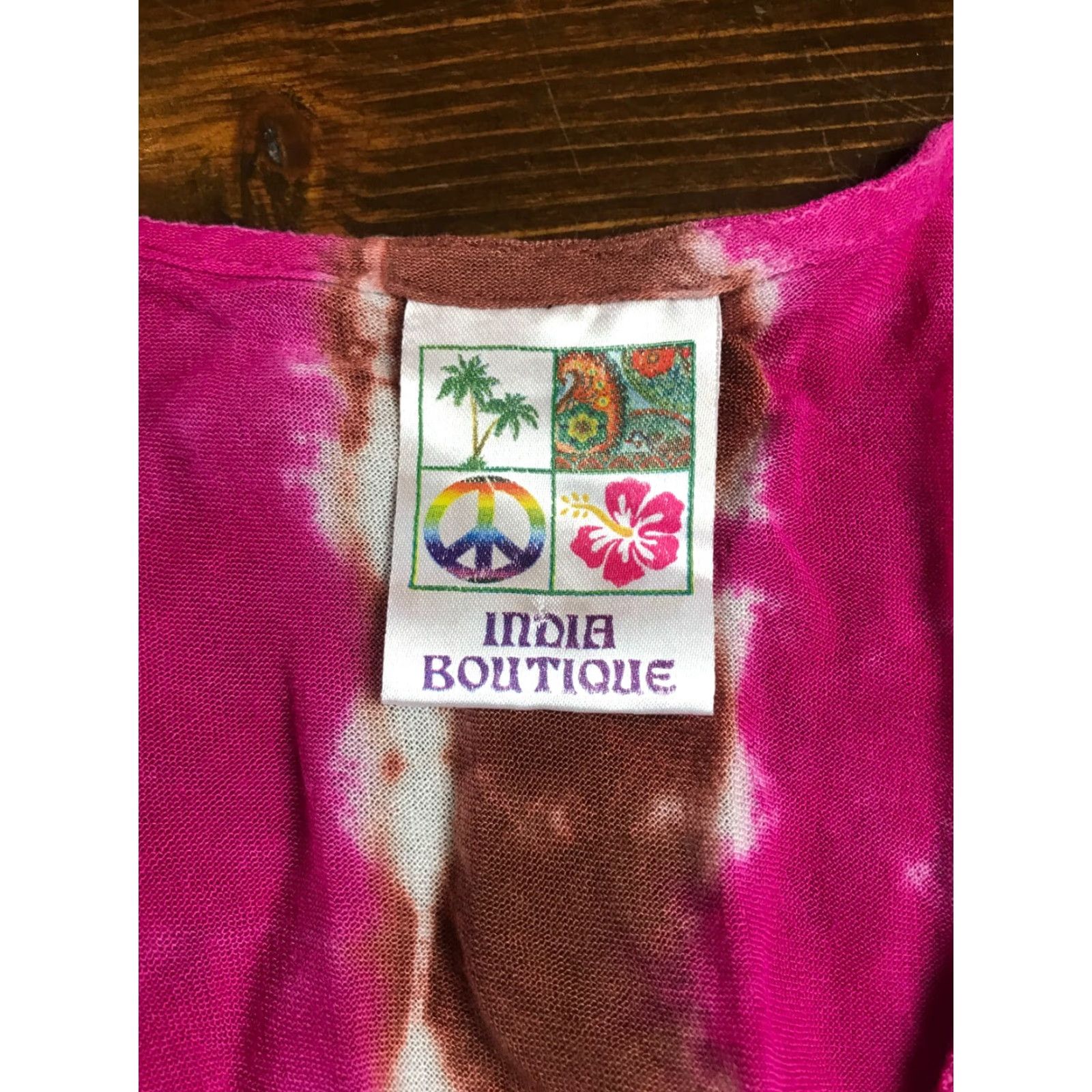 Vintage India Boutique Tank Top Women's One Size Blue Pink Brown White Tie Dye Sleeveless Scoop Neck Casual Regular Size ONE SIZE - 5 Thumbnail