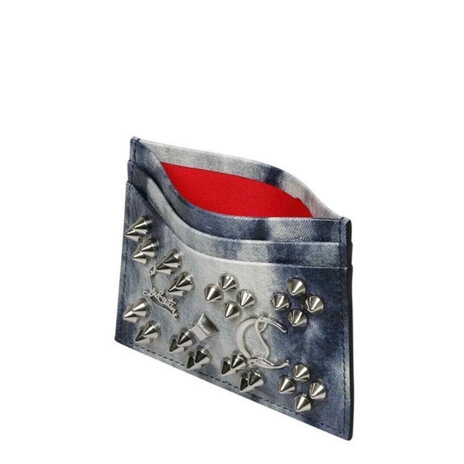 Christian Louboutin Christian Louboutin Denim Punk Spike Card Holder Wallet Size ONE SIZE - 7 Thumbnail
