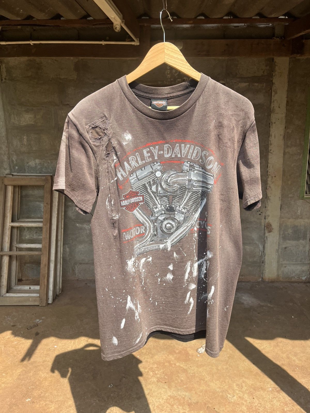 Vintage Thrashed faded H-D Distressed Band Tee Size US M / EU 48-50 / 2 - 1 Thumbnail