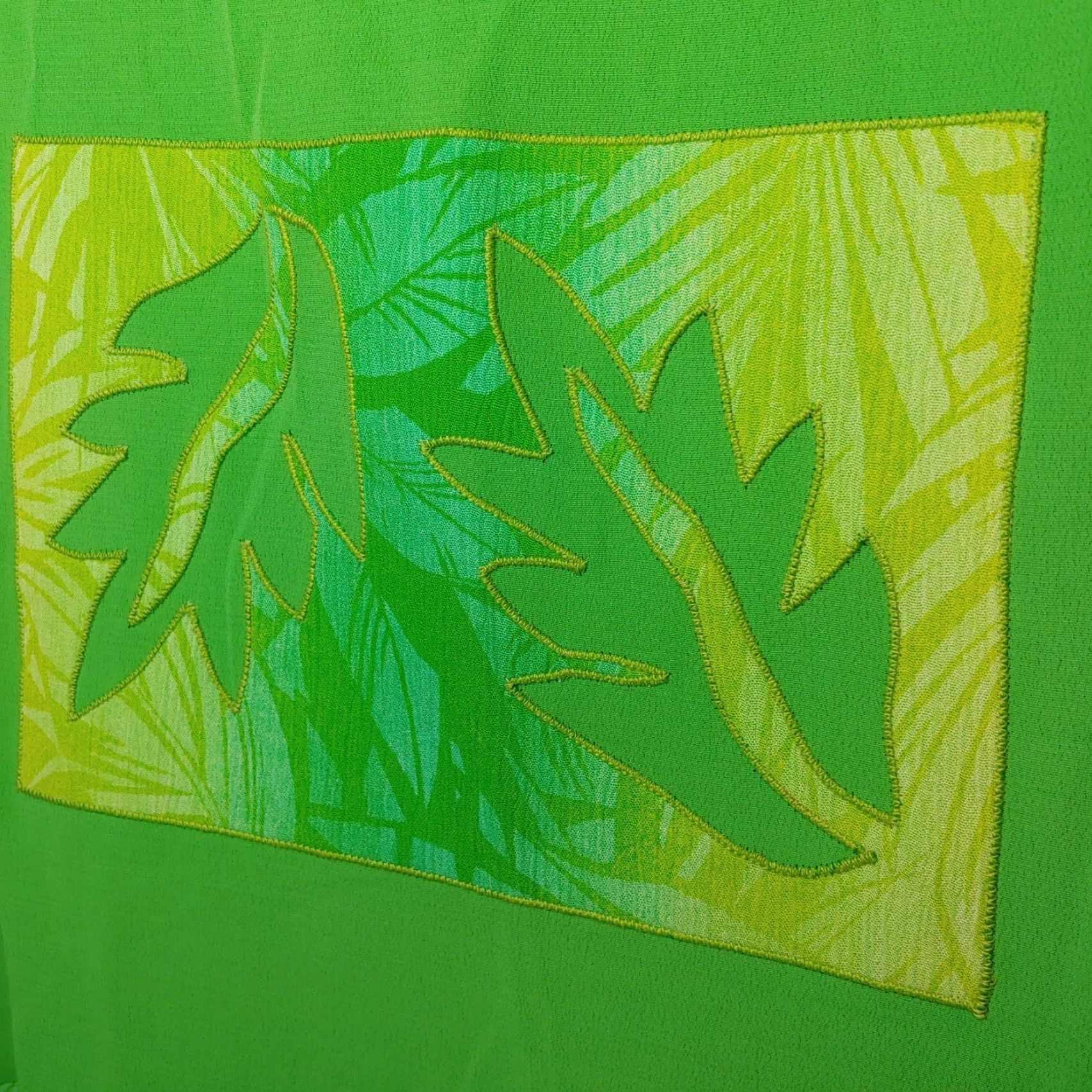 Vintage VINTAGE Helena Designer Sportswear Shirt M Green Leaves Nature Lagenlook Art to Wear Size M / US 6-8 / IT 42-44 - 3 Thumbnail