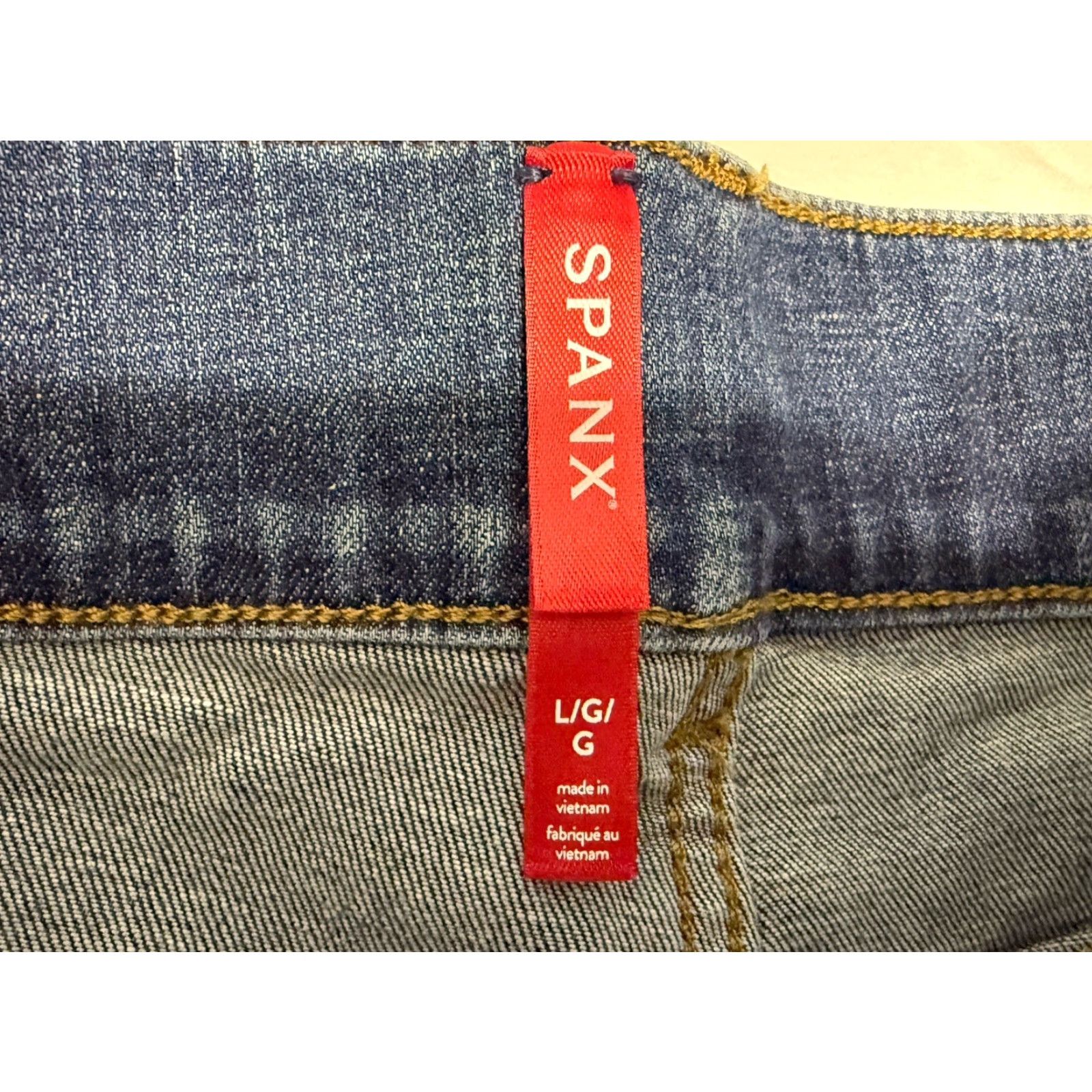 Spanx SPANX Women's Petite Large Blue Wide Leg Crop Jeans Pull-On Denim Pants Flare Stretch Size 36" / US 14 / IT 50 - 5 Thumbnail