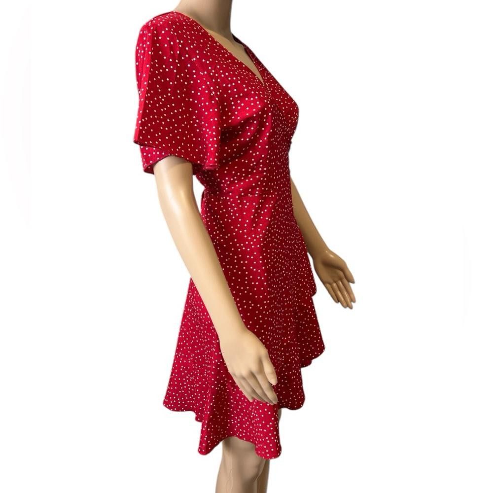 Shein SHEIN Red Polka Dot Mini Wrap Dress Size 6 Size M / US 6-8 / IT 42-44 - 3 Thumbnail