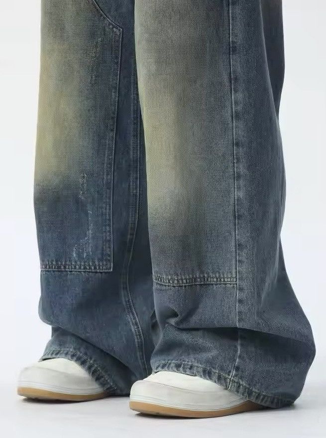 Japanese Brand × Vintage Y2K Men Patched Straight Wide Leg Jean Size US 31 - 7 Thumbnail