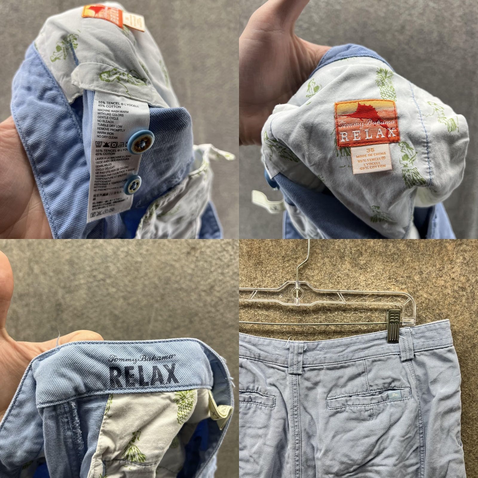 Tommy Bahama Tommy Bahama Relax Cargo Shorts Mens 36 Blue Lyocell Cotton Utility Casual Men Size US 36 / EU 52 - 8 Thumbnail