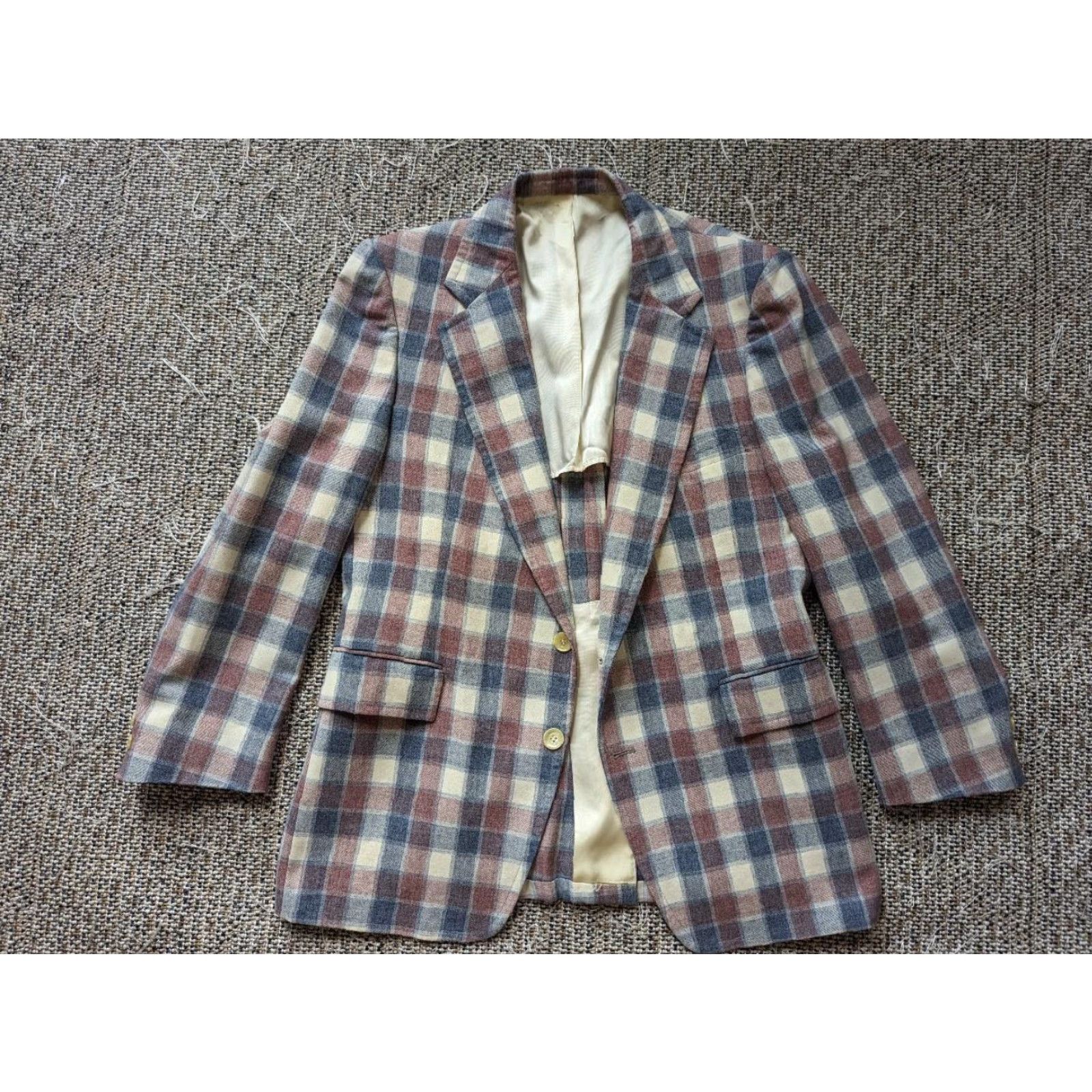 Vintage VINTAGE USA MADE PREPPY PLAID CHECK 40S BLAZER FLANNEL WOOL KENTUCKY DERBY MEN 40S Blazer Size 40R - 2 Thumbnail
