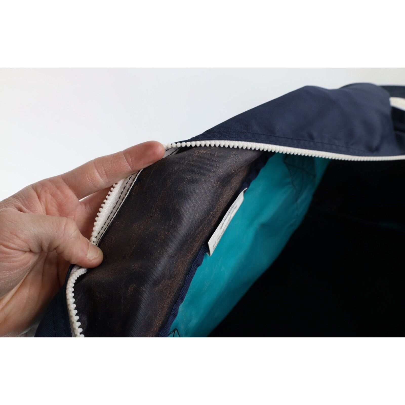Eddie Bauer × Vintage Vintage 90s Eddie Bauer Distressed Large Handed Duffel Bag Size ONE SIZE - 8 Thumbnail
