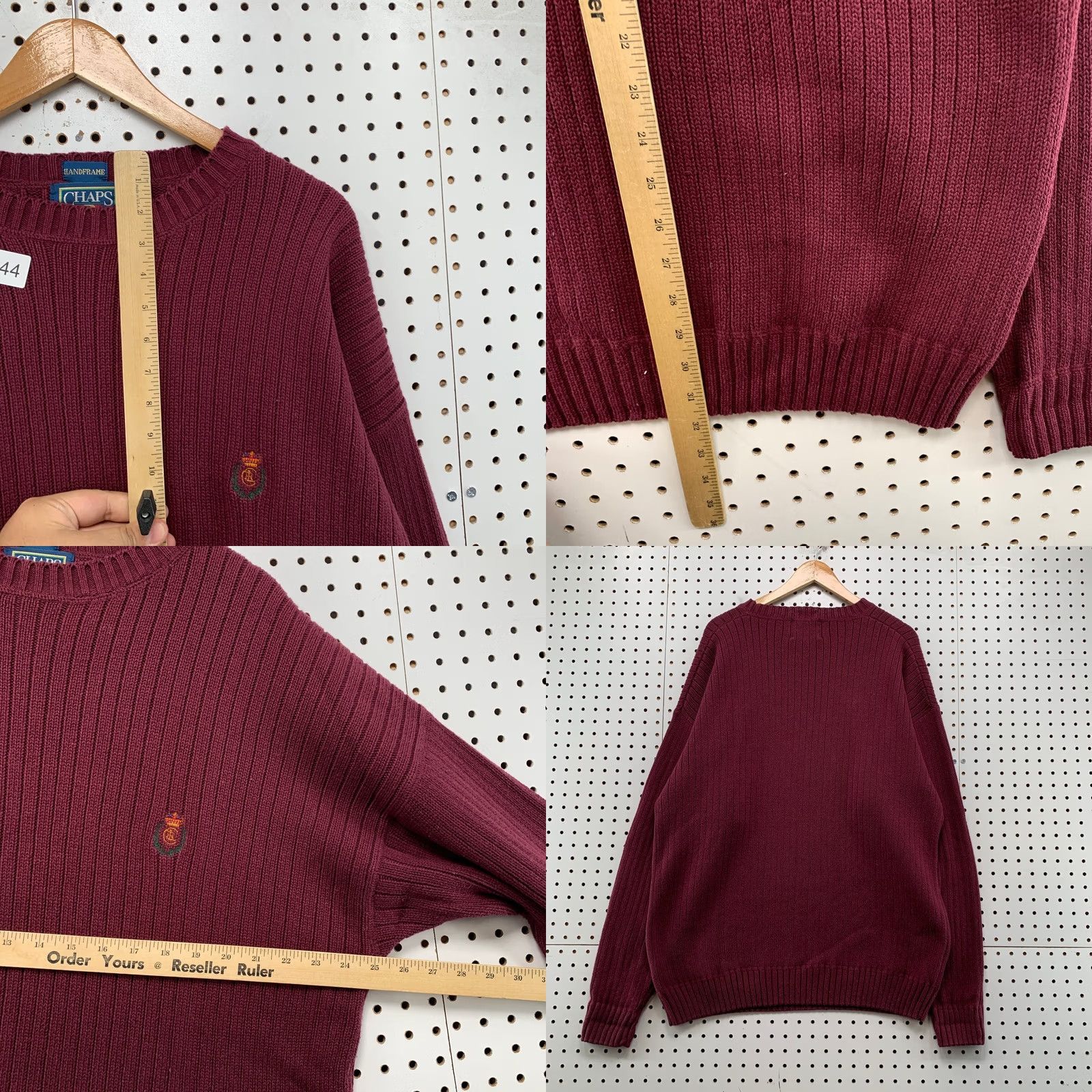 Ralph Lauren VINTAGE Chaps Ralph Lauren Handframe Knit Sweater Mens XLT Maroon 100% Cotton Size US XL / EU 56 / 4 - 8 Thumbnail
